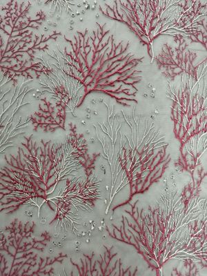 党青い海植物の125CM刺繍されたレースの生地