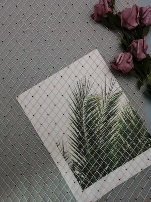 カーキ色のダイヤモンドはイブニング・ドレスのための赤いビーズの刺繍の生地を形づける
