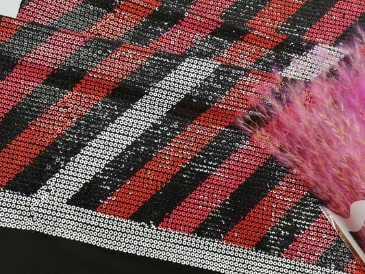 党によって着色される線形印刷された刺繍されたスパンコールのレースの生地