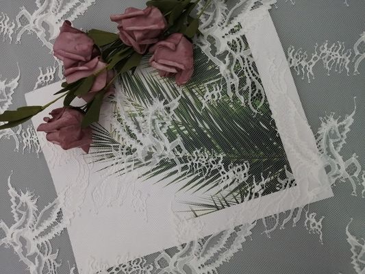 軽量の白いChantillyのレースの生地の花嫁のウェディング ドレスの生地