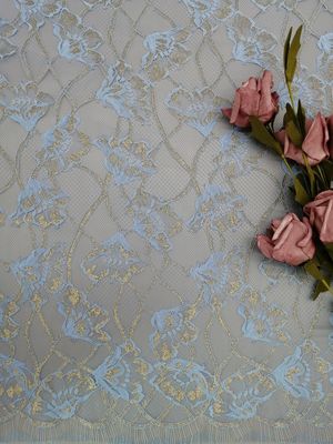 レースの刺繍の金属花の生地の女性の衣服の織物