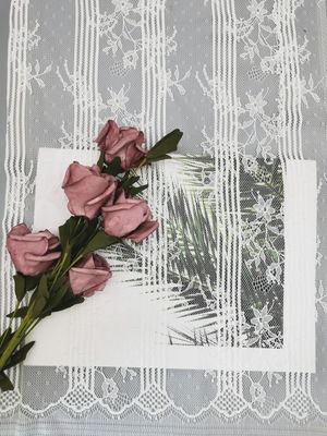 ブラウスの刺繍のフランスの花ポリエステル レースのトリムの生地