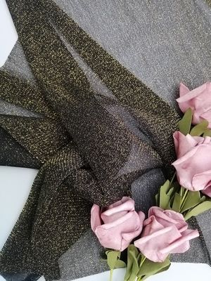 金Lurexはテュルの女性の底を付けるワイシャツのための金属レースの生地を一致させる