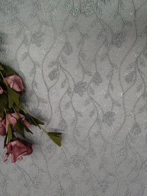 3Dパーティー向きのドレスのための花のテュルの刺繍のレースの生地