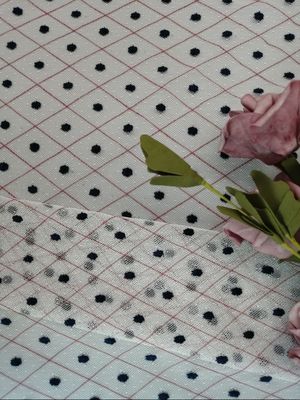 57"は刺繍される二重色生地のポルカ ドットの網の子供を着せる生地にひもで締める