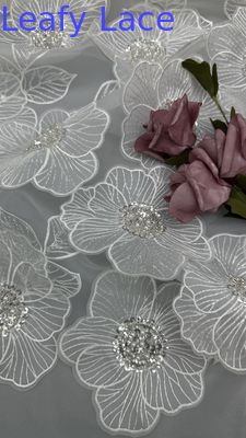 ビーズ刺繍生地 ポリエステル100% 光沢 カスタマイズ エレガント パーティードレス ガウン