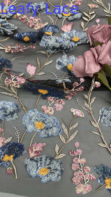 スパンコール刺繍レース生地 エレガントメッシュ カスタマイズ 新コレクション生地