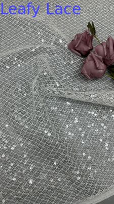 Sequin Embroidered Lace Fabric Customized Leafy Customized News Manufacturer Custom Design