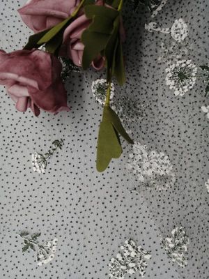 着色されたホイルは刺繍されたレースの生地の微光テュルを印刷した