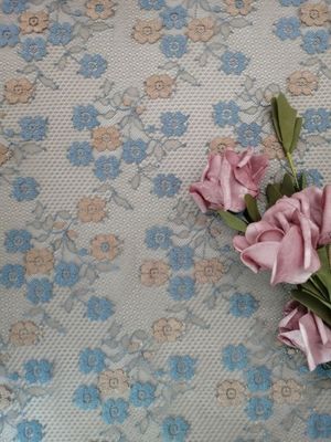 145CMのDress LaceブラウンColor小さい花の刺繍されたレースの生地の女性