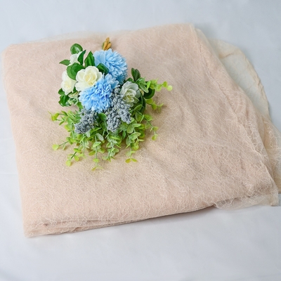 クリーム色の花の上敷の薄い刺繍されたレースのテュルの生地OEKO - Texの標準